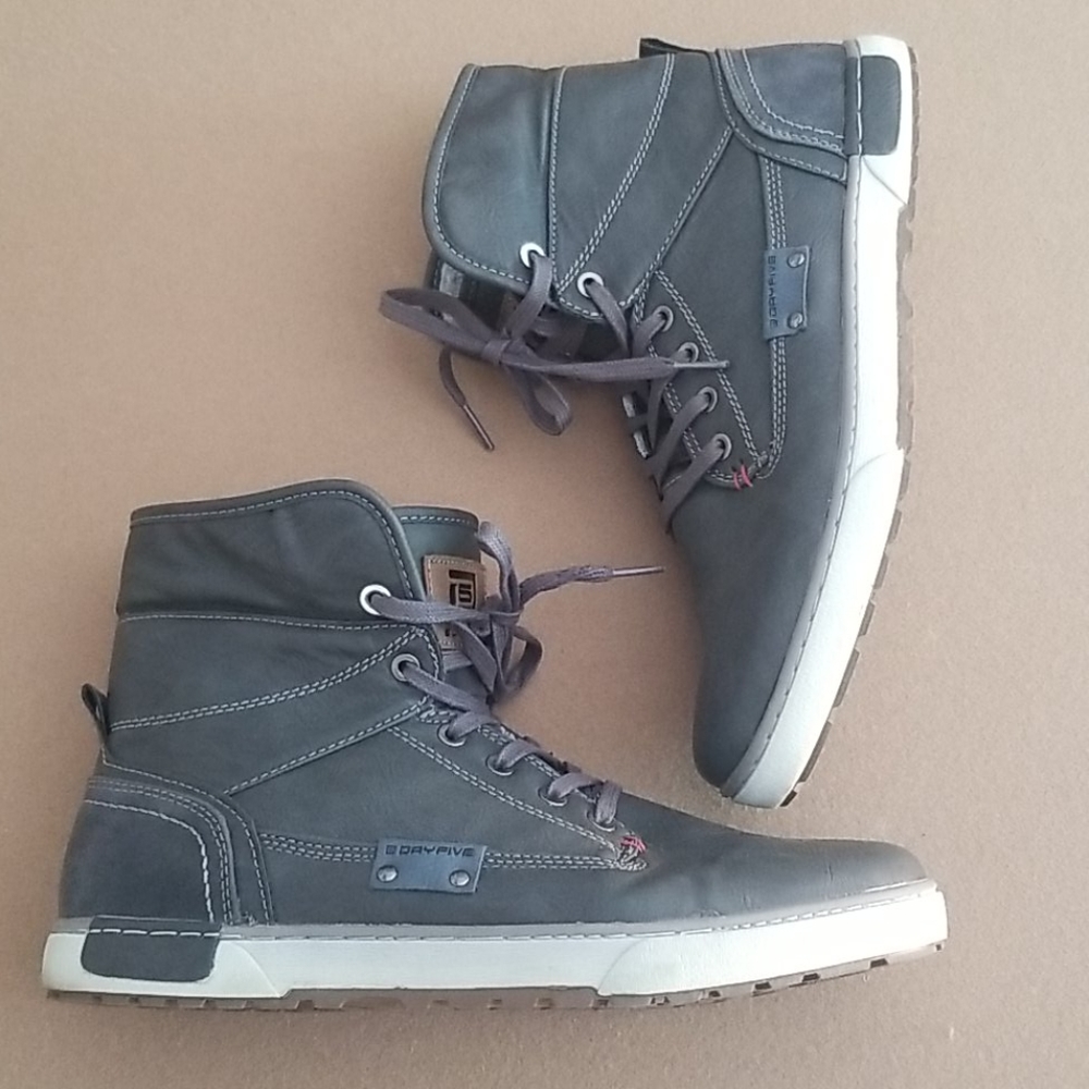 DAYFIVE Mens Lace Up Boot Grey